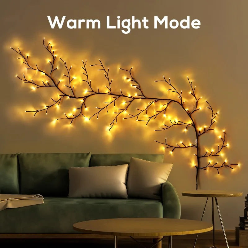 Velmiria – LED Willow Branch Light String with 8 Modes and USB Connection