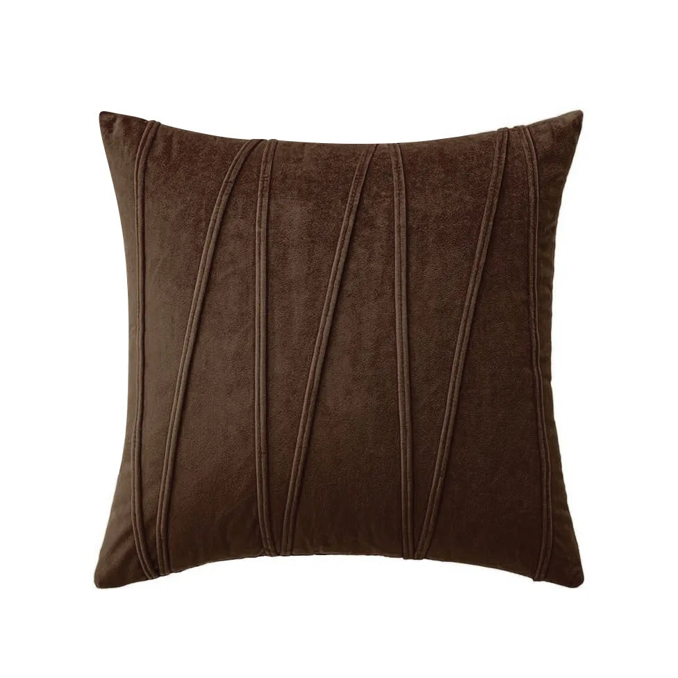 Velmire - Velvet Pillowcase with Wave Line Design 45x45cm