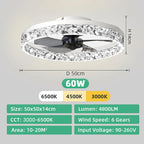 Solvion - Modern Ceiling Fan With LED Light And Remote Control