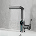 Celandra - Washbasin tap with Waterfall stream Temperature display and Adjustable sprayer