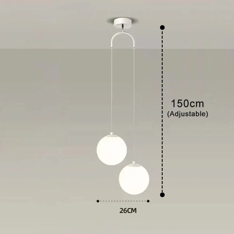 Luma Pendant Light | Nordic Glass Globe, Adjustable Height