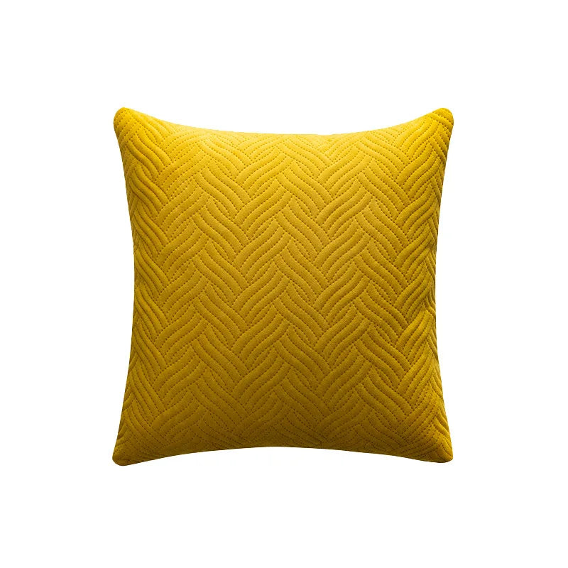 Cavira - Velvet Decorative Pillow Cover with Embroidered Pattern