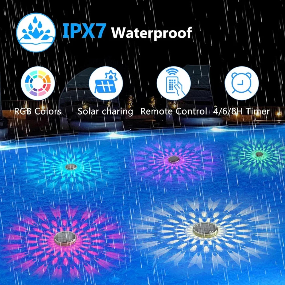 Lumivarn - Solar Floating RGB Pool Light Waterproof LED Projector