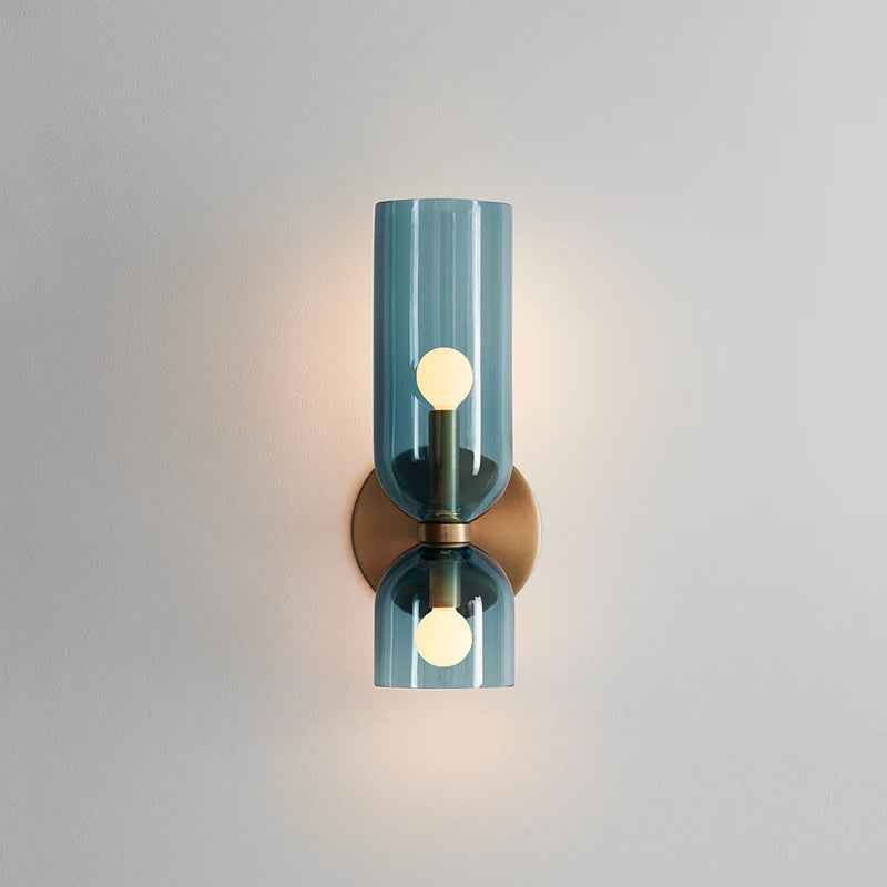 Bela Glass Wall Lamp | Smoked Tube Design, Up & Down Lighting