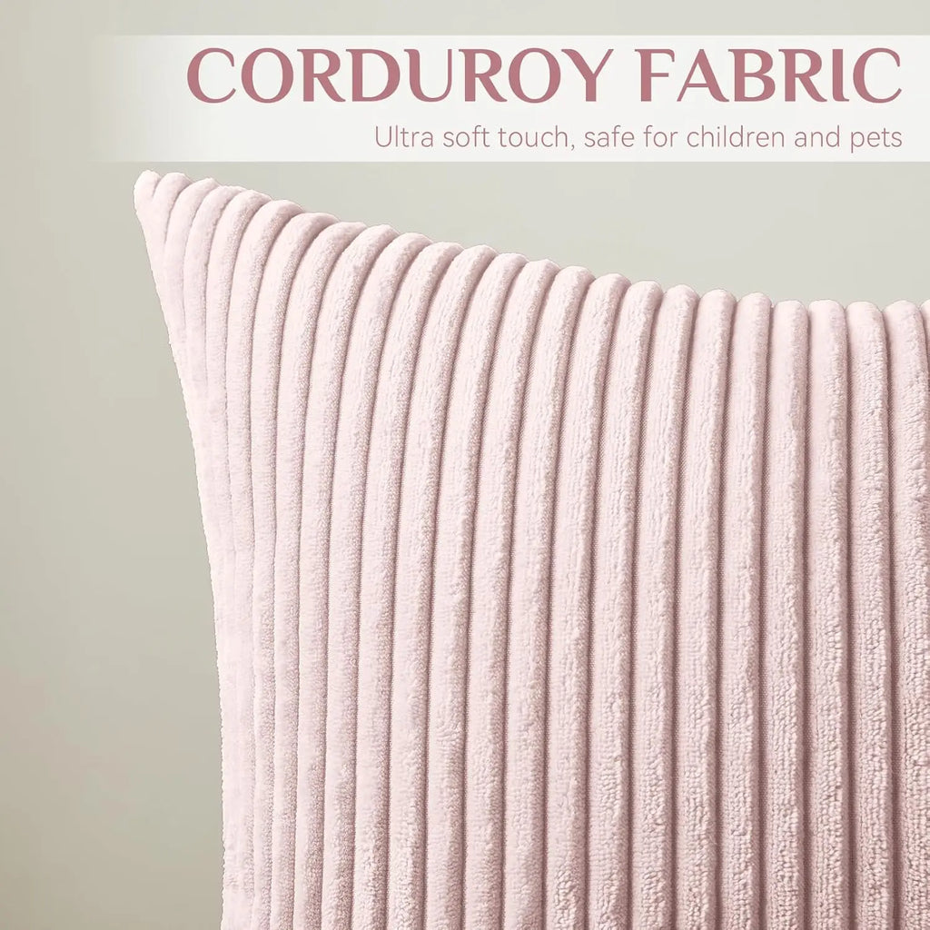 Elviron - Corduroy Striped Decorative Pillow Cover