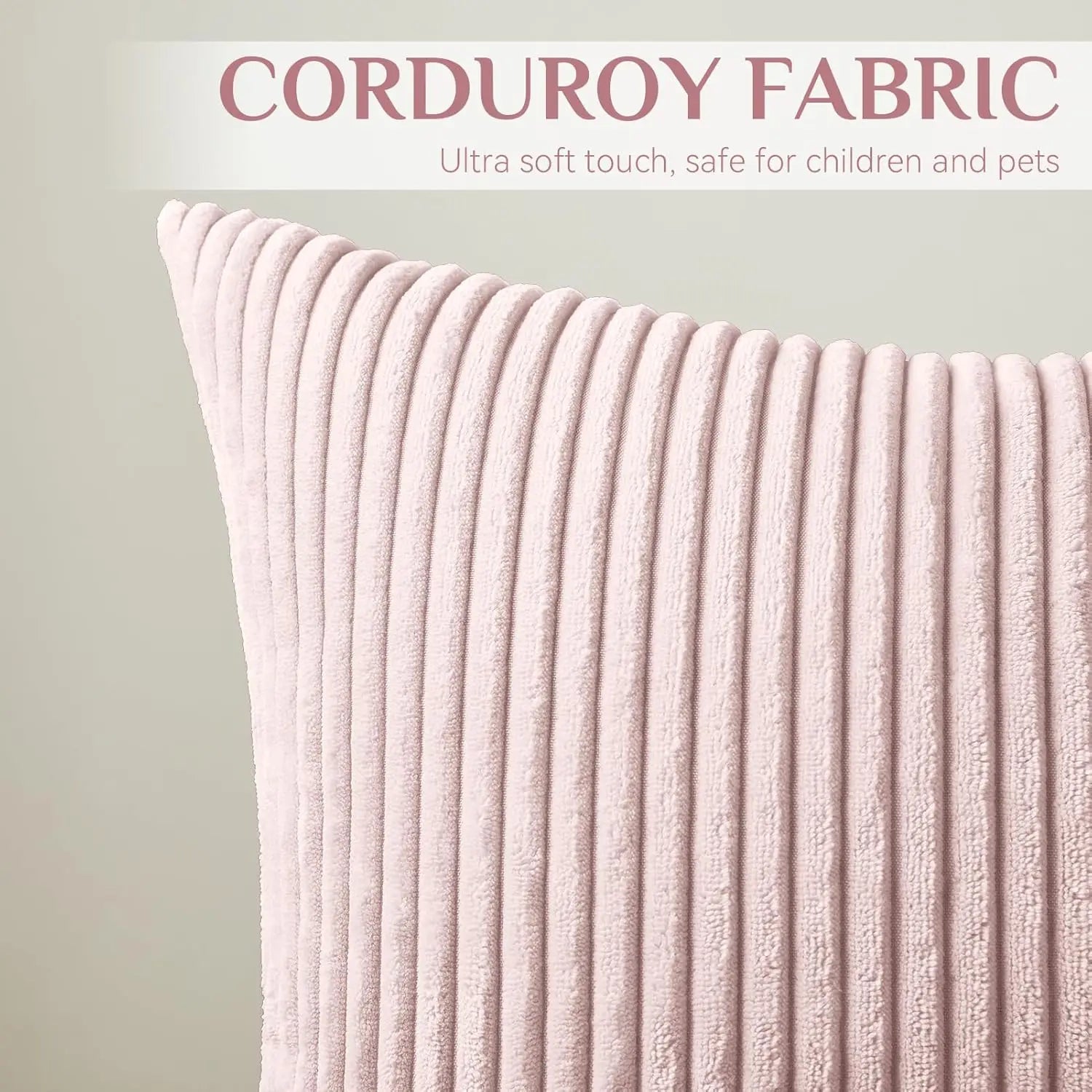 Elviron - Corduroy Striped Decorative Pillow Cover