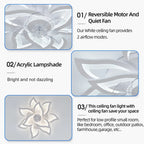 Florivon - Smart Flower Ceiling Fan With LED Light And App Control