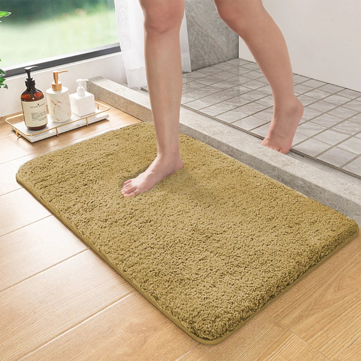 Marcella - Long-haired Non-slip Bath Mat with Absorbing Ability for Shower and Toilet Floor