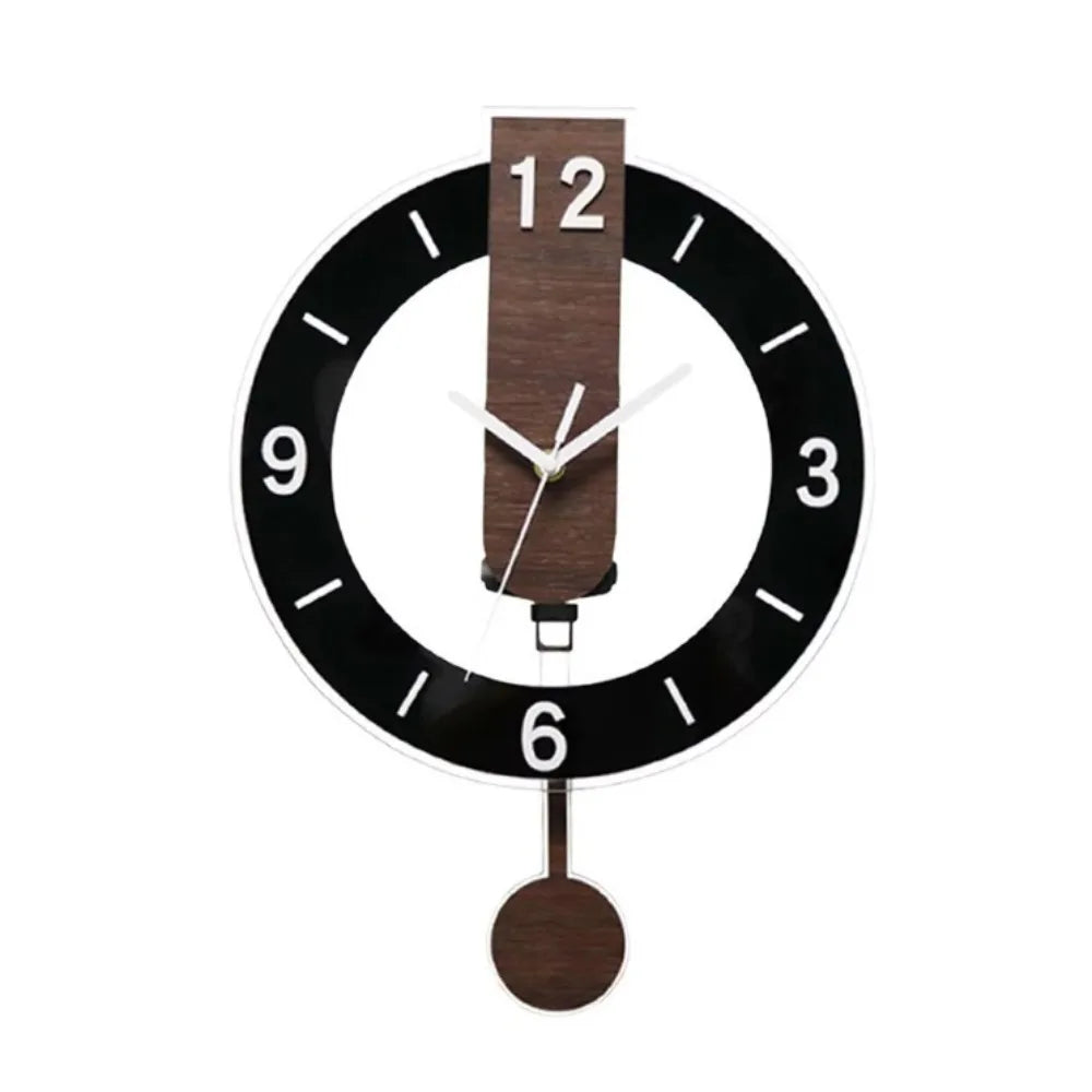Bela Pendulum Wall Clock | Silent Quartz Movement, Modern Acrylic & Wood