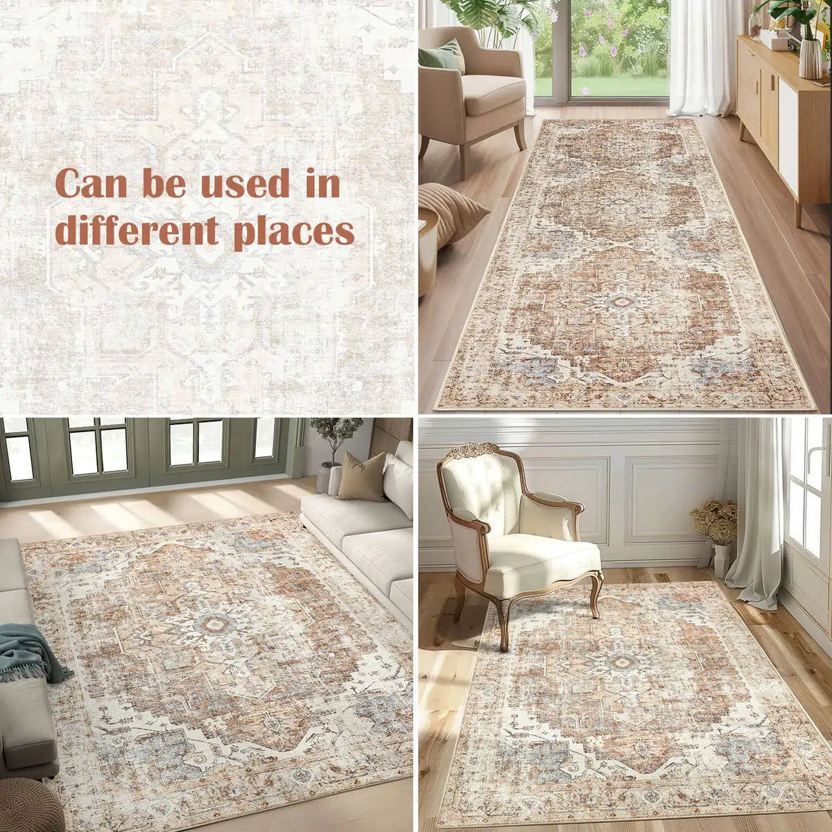 Bello Medallion Rug | Non-Slip, Lightweight Oriental Carpet