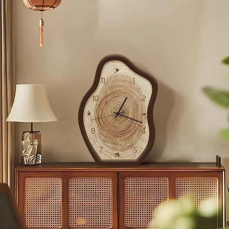 Bela Annual Ring Clock | Rustic Wood Design, Quartz Movement