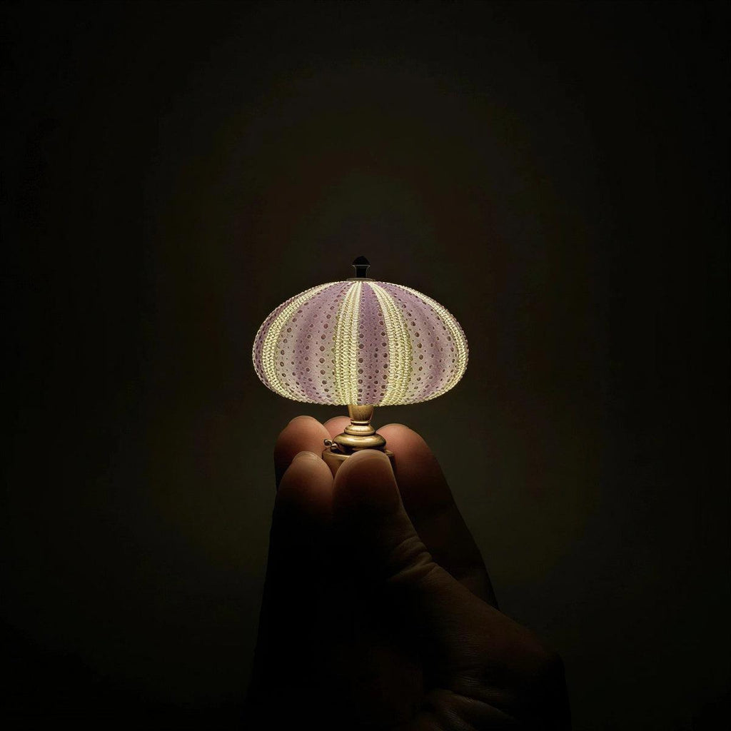 Sea Urchin Shell Night Light Battery Powered Freestanding Decor Lamp