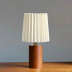 Belo Pleated Table Lamp | Solid Wood Base, Soft Ambient Glow