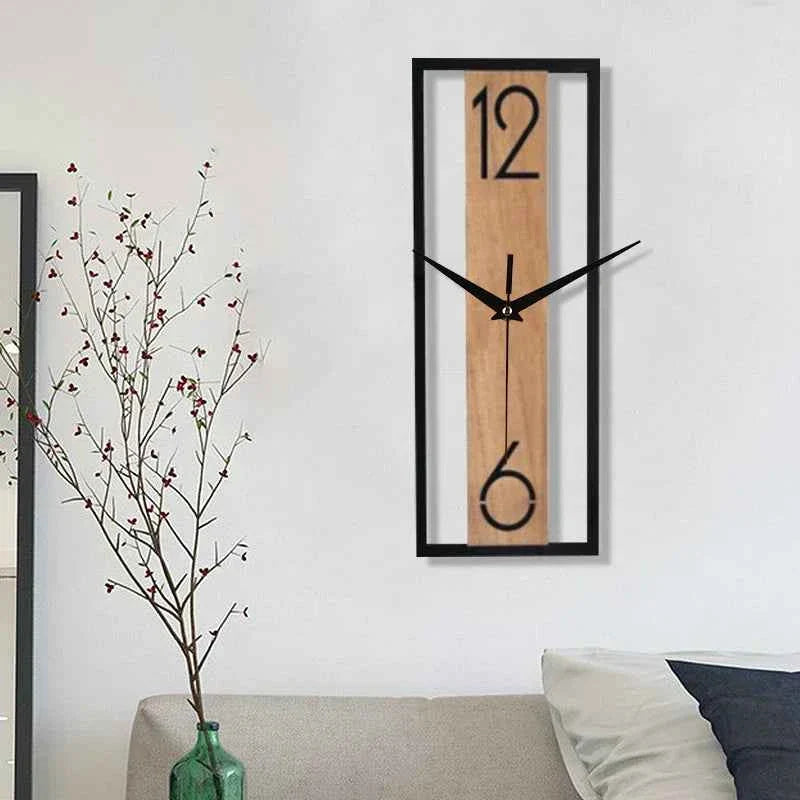 Bela Wall Clock | Slim Wood Grain Design, Silent Quartz Movement