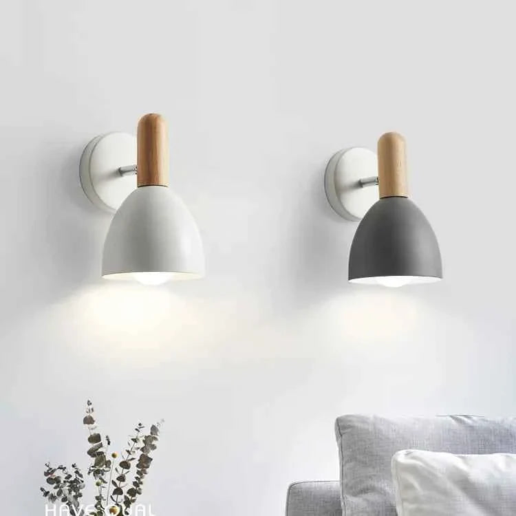 Bello Nordic Wall Lamp | Adjustable 360° Light, Natural Wood Design
