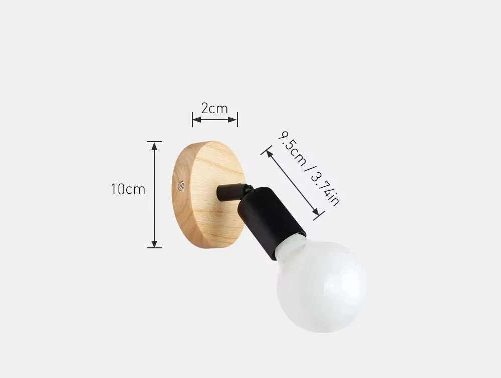 Bello Vintage Wall Lamp | Adjustable Wooden & Metal Sconce