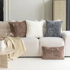 Sylvaran - 3D Jacquard Velvet Decorative Pillow with Leaf Pattern 45x45cm