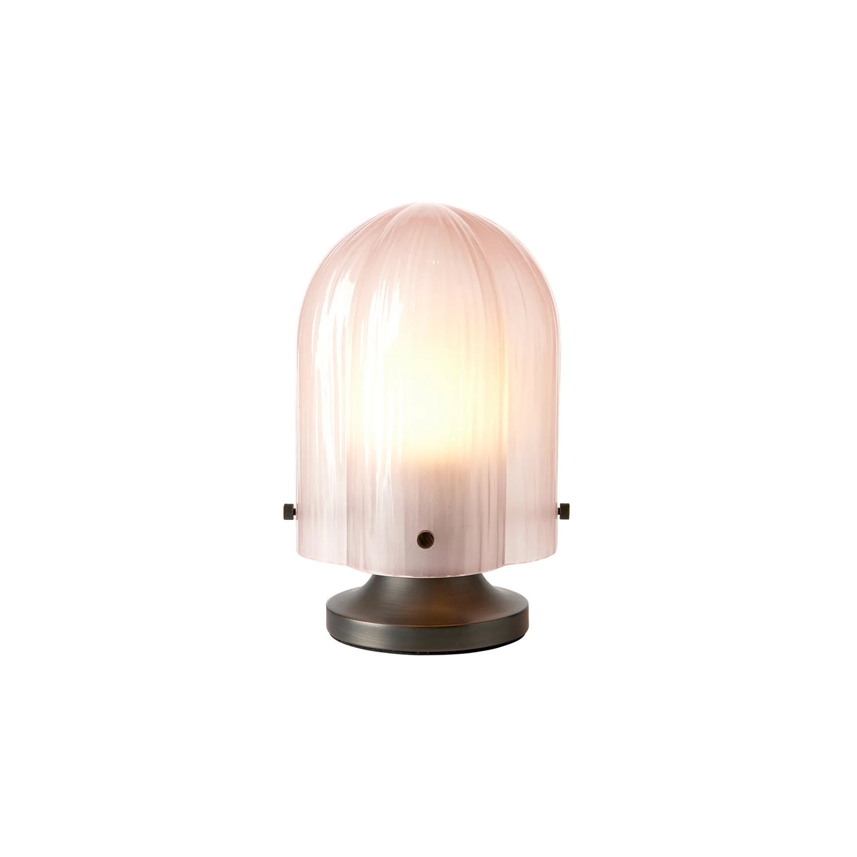 Mouth-Blown Glass Table Lamp, Antique Bronze