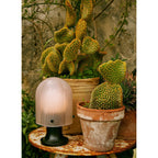 Mouth-Blown Glass Table Lamp, Antique Bronze