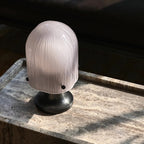 Mouth-Blown Glass Table Lamp, Antique Bronze