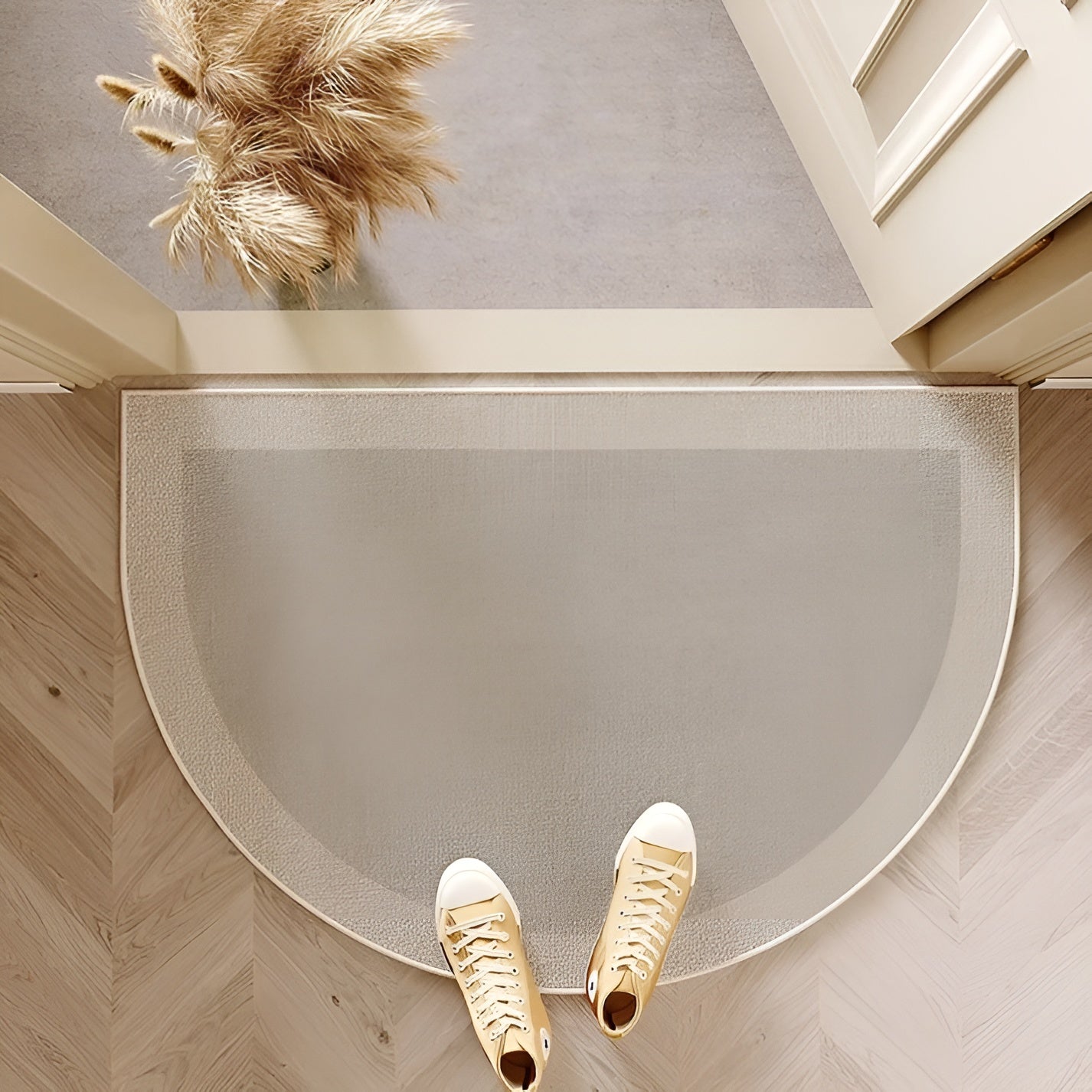 Semicircle Doormat – Non-Slip Outdoor Mat, Dirt-Repellent Welcome Mat for Indoor/Outdoor Use, Modern Design