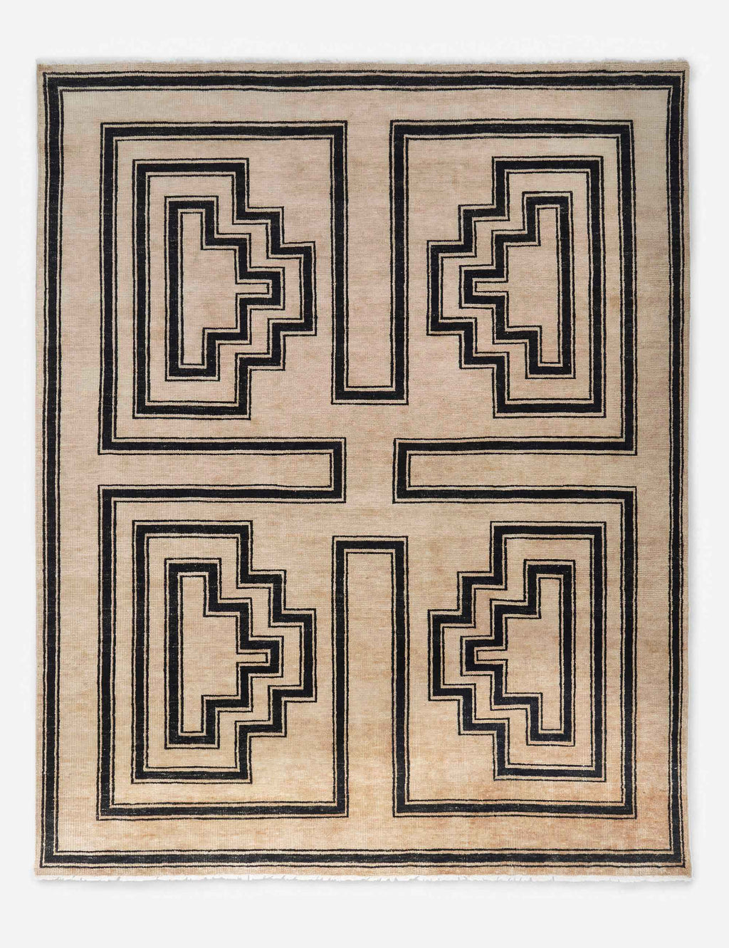 Senna Geometric Wool Rug | Hand-Knotted, Durable Design