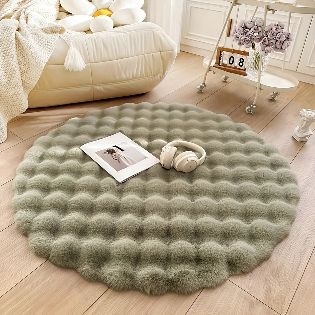 SerenaLuxe: Round Fluffy Soft Carpet – Decorative for Living Room & Bedroom