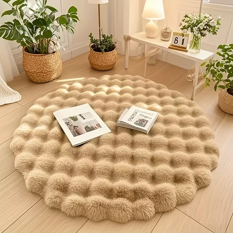 SerenaLuxe: Round Fluffy Soft Carpet – Decorative for Living Room & Bedroom