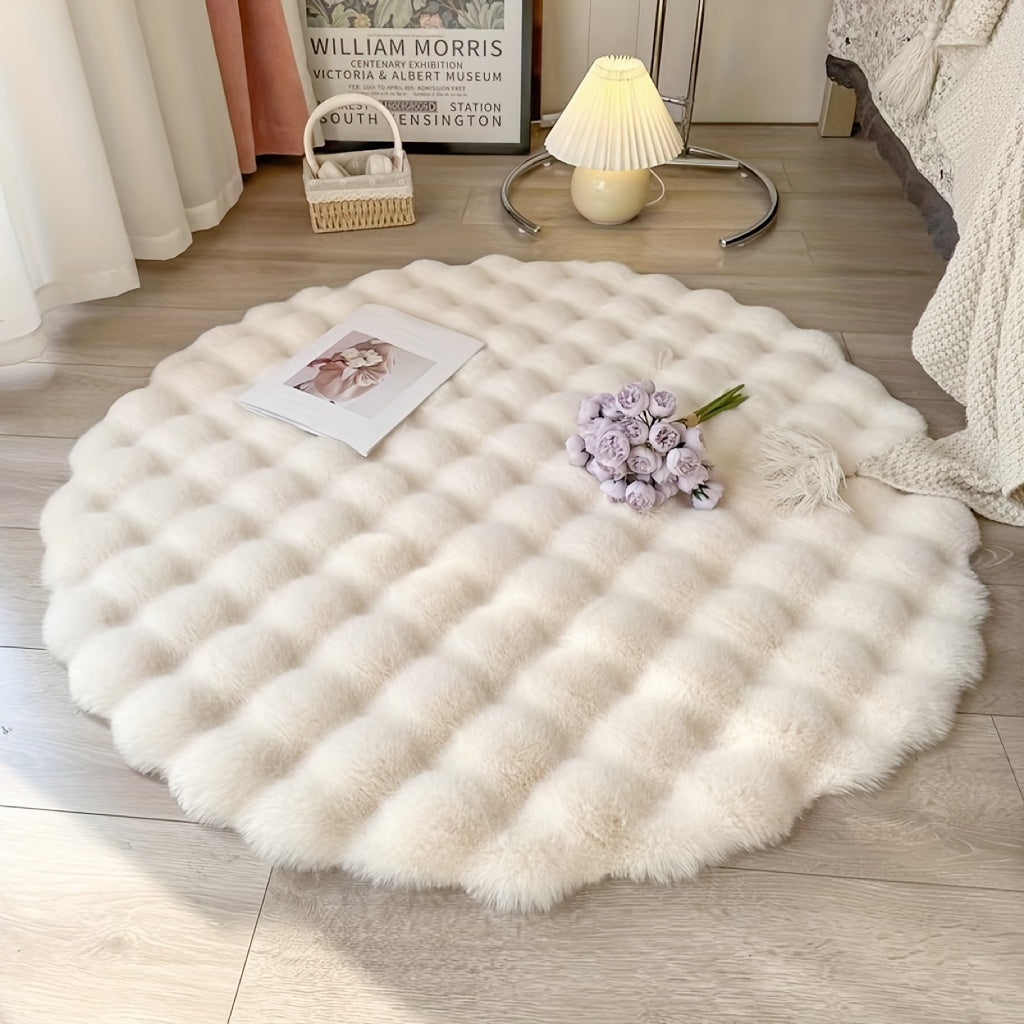 SerenaLuxe: Round Fluffy Soft Carpet – Decorative for Living Room & Bedroom