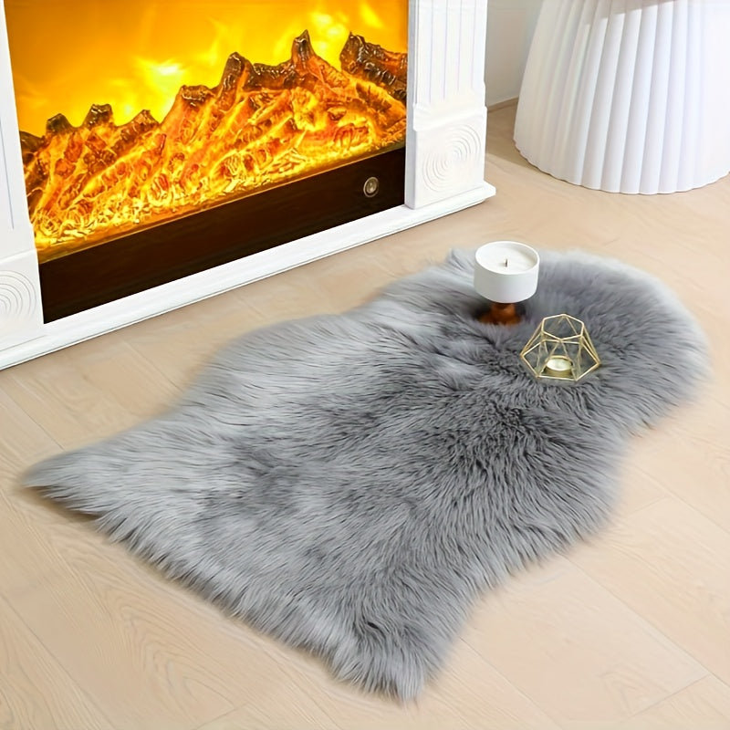 SerenaMira: Fluffy Rug Made of Synthetic Wool, Luxuriously Decorative – Ideal for Living Room & Winter Home Decor