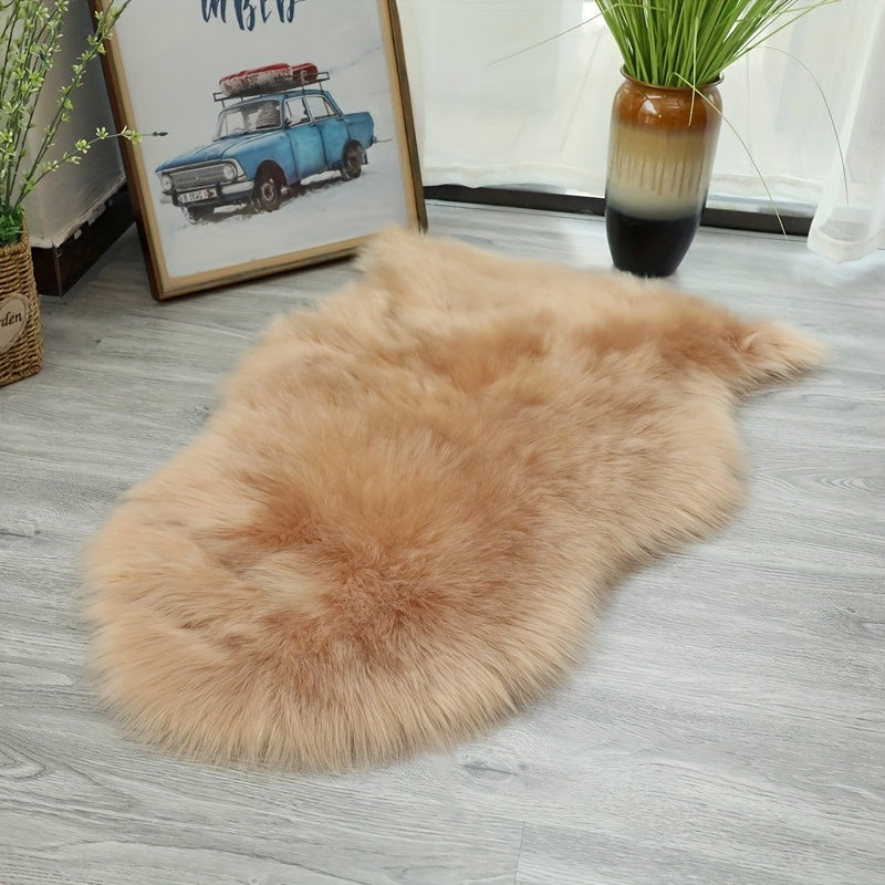 SerenaMira: Fluffy Rug Made of Synthetic Wool, Luxuriously Decorative – Ideal for Living Room & Winter Home Decor