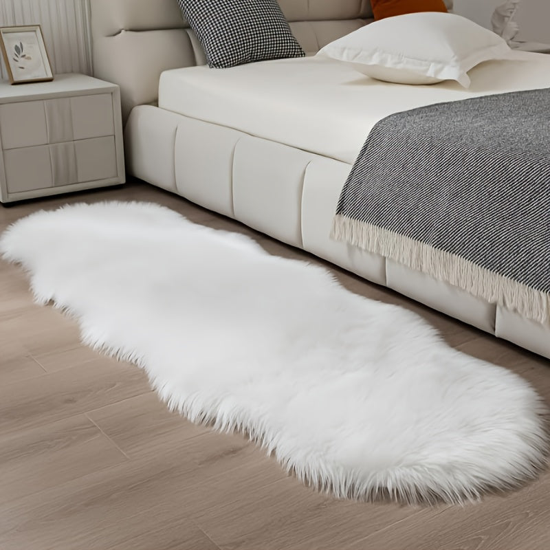 SerenaMira: Fluffy Rug Made of Synthetic Wool, Luxuriously Decorative – Ideal for Living Room & Winter Home Decor