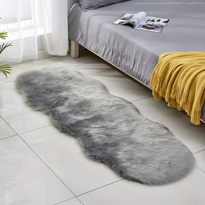 SerenaMira: Fluffy Rug Made of Synthetic Wool, Luxuriously Decorative – Ideal for Living Room & Winter Home Decor