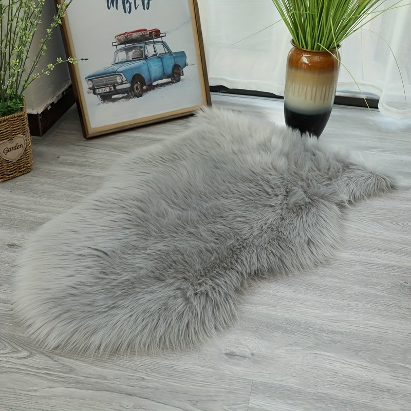 SerenaMira: Fluffy Rug Made of Synthetic Wool, Luxuriously Decorative – Ideal for Living Room & Winter Home Decor
