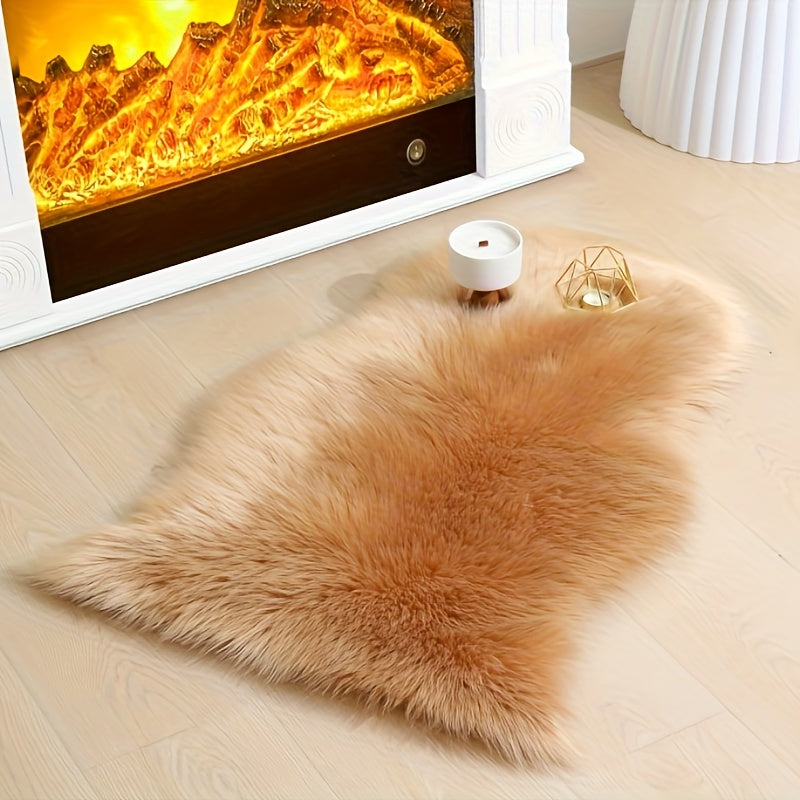 SerenaMira: Fluffy Rug Made of Synthetic Wool, Luxuriously Decorative – Ideal for Living Room & Winter Home Decor