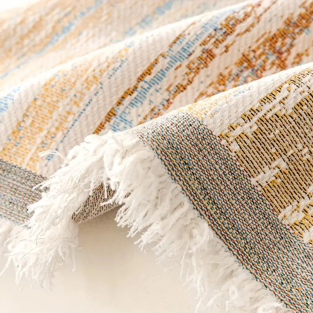SereneStripes: Chenille Stripe-Design Sofa Throw Blanket with Versatile Use – for Sofa & Chair