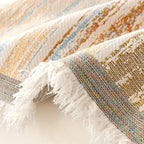 SereneStripes: Chenille Stripe-Design Sofa Throw Blanket with Versatile Use – for Sofa & Chair
