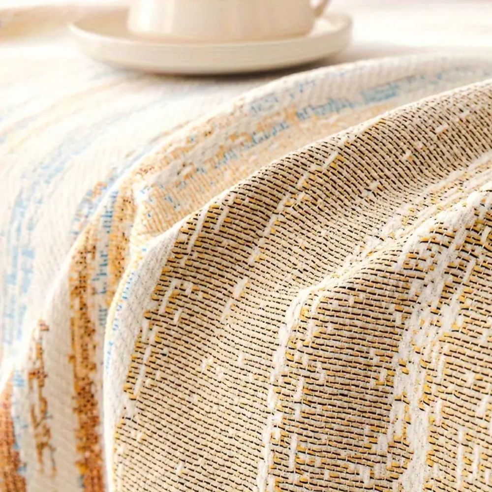 SereneStripes: Chenille Stripe-Design Sofa Throw Blanket with Versatile Use – for Sofa & Chair
