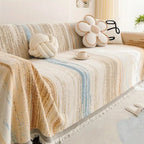 SereneStripes: Chenille Stripe-Design Sofa Throw Blanket with Versatile Use – for Sofa & Chair