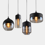 Serenitéa: Pendant Light with Rechargeable Battery & Glass-Metal Design – for Lounge & Reading Area