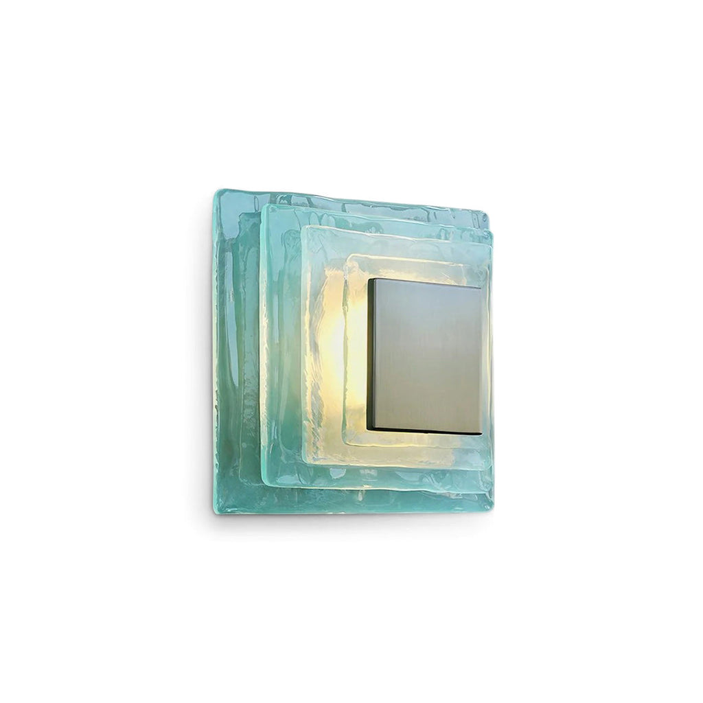 Tiered Ice-Cast Glass LED Wall Sconce