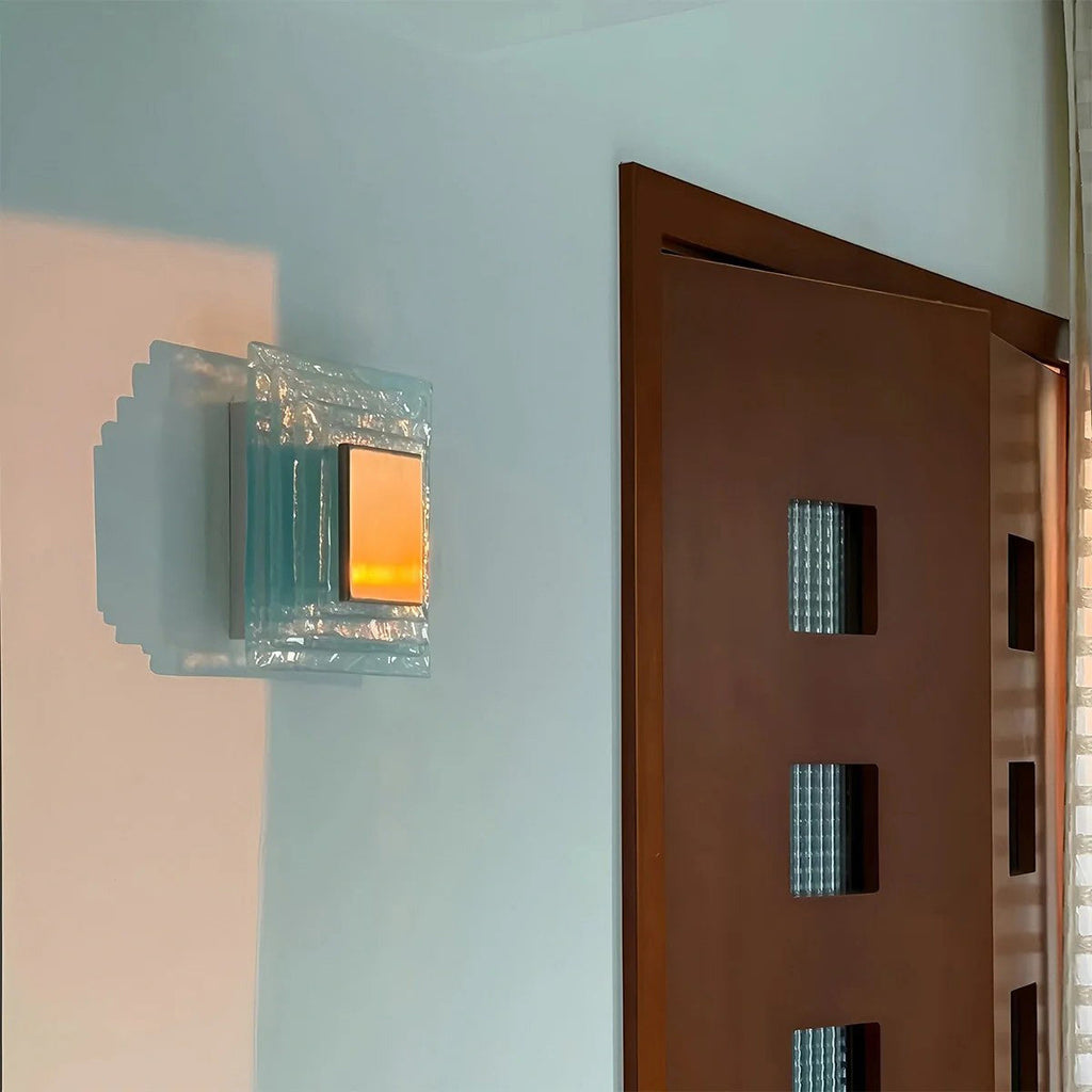 Tiered Ice-Cast Glass LED Wall Sconce