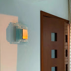 Tiered Ice-Cast Glass LED Wall Sconce
