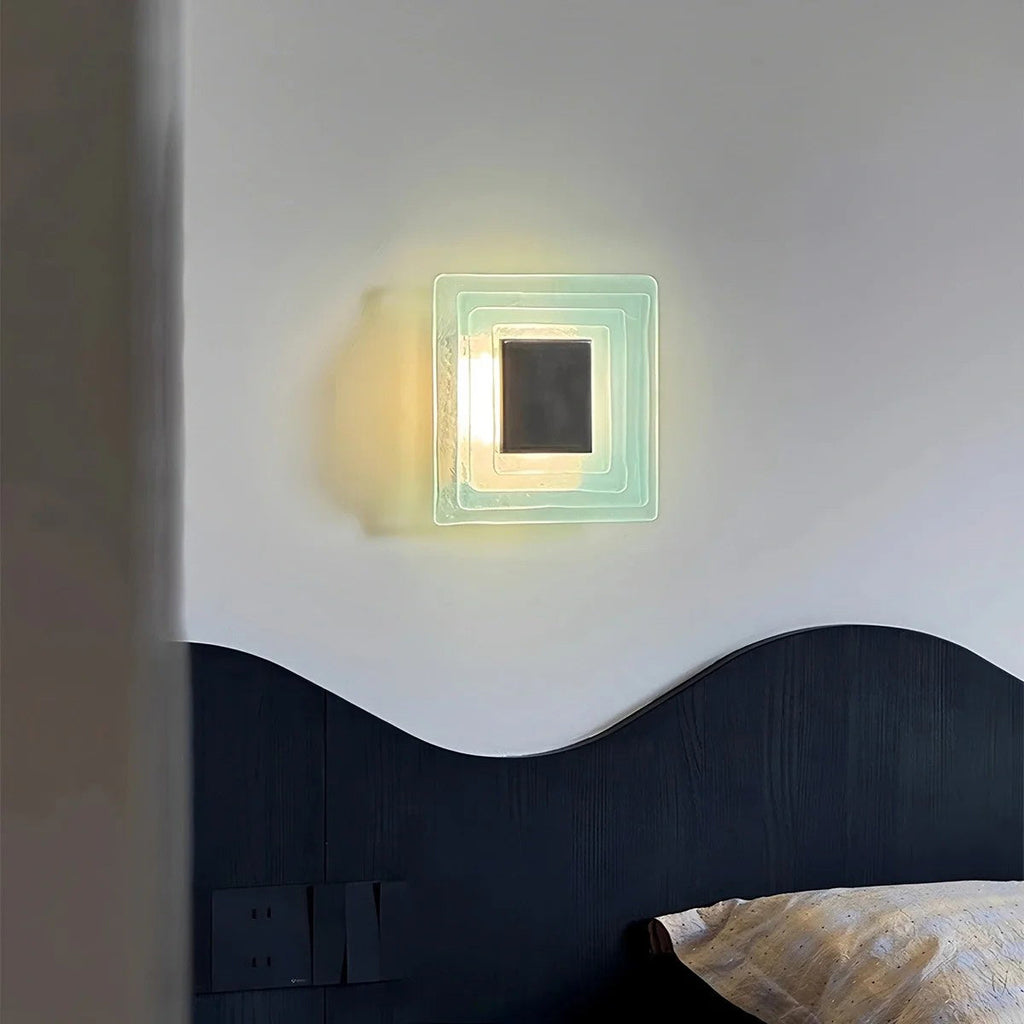 Tiered Ice-Cast Glass LED Wall Sconce