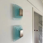 Tiered Ice-Cast Glass LED Wall Sconce
