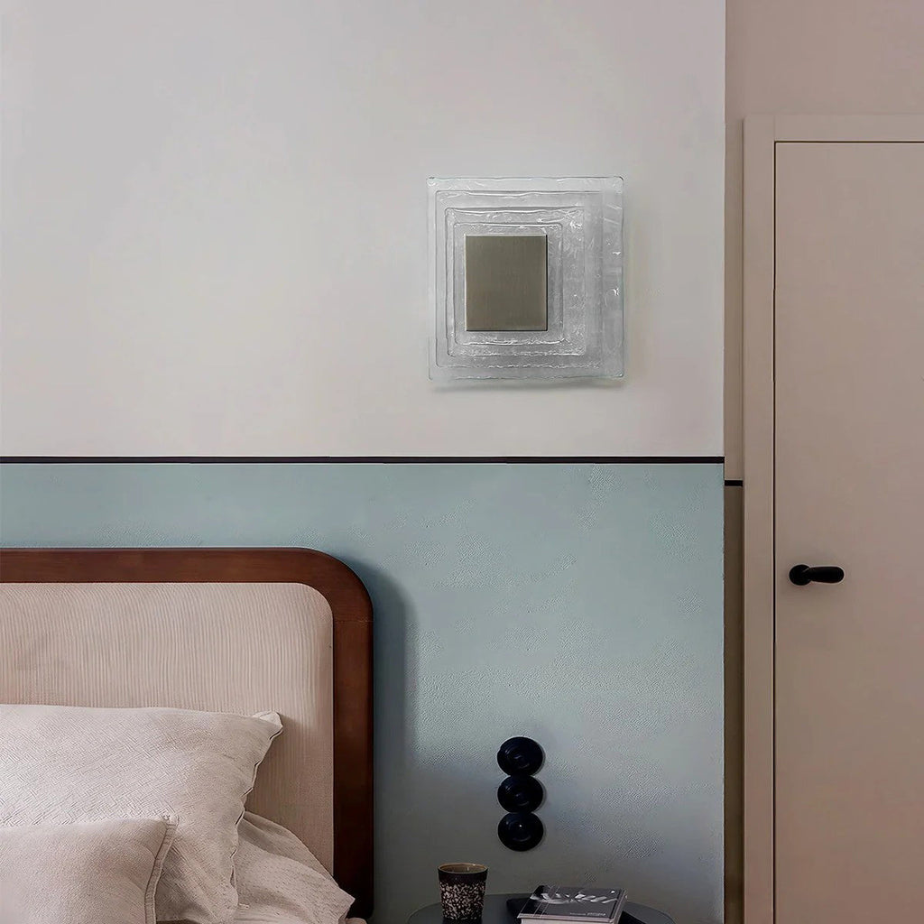 Tiered Ice-Cast Glass LED Wall Sconce