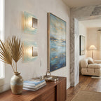 Tiered Ice-Cast Glass LED Wall Sconce