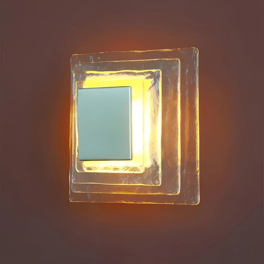 Tiered Ice-Cast Glass LED Wall Sconce