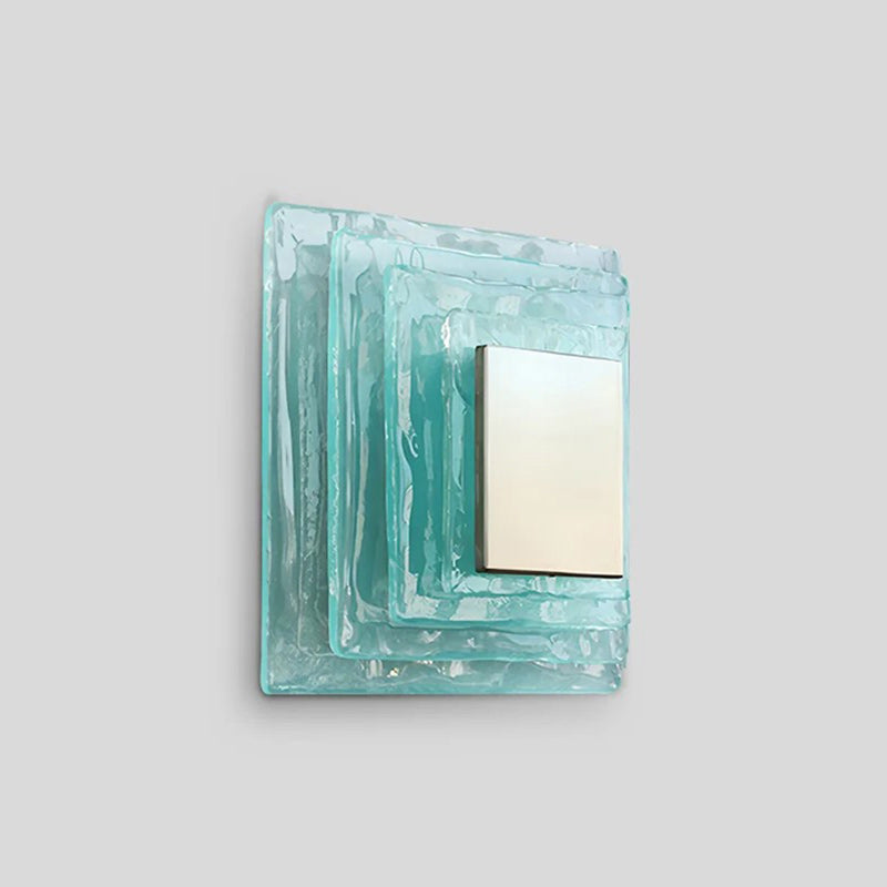 Tiered Ice-Cast Glass LED Wall Sconce