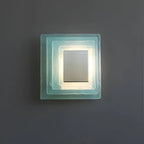 Tiered Ice-Cast Glass LED Wall Sconce
